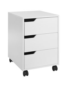 HOMCOM 3 Drawer Mobile File Vertical Filing Cabinet, White 836-048WT