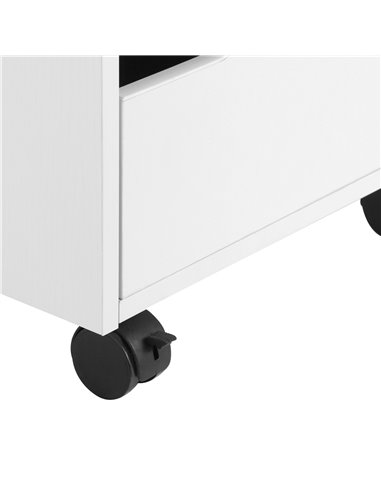 HOMCOM 3 Drawer Mobile File Cabinet, Vertical Filing Cabinet with Wheels for Home Office, White 836-048WT