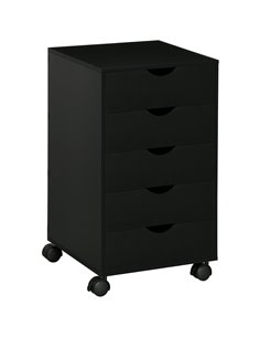 HOMCOM 5 Drawer Mobile Filing Vertical File Cabinet, Black 836-144V01BK