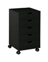 HOMCOM 5 Drawer Mobile Filing Vertical File Cabinet, Black 836-144V01BK