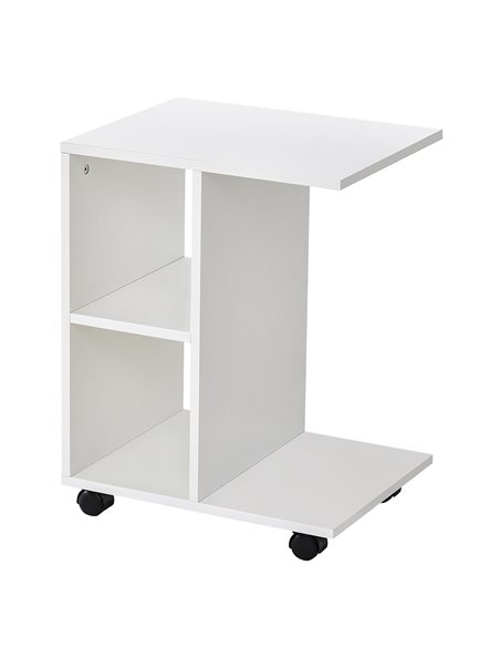 HOMCOM C-Shape End Table Unique Storage Unit, White 833-779WT - pic 59110 | FastDaddyshop