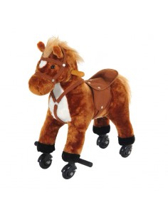 Homcom Rocking Horse Plush with Sound Brown