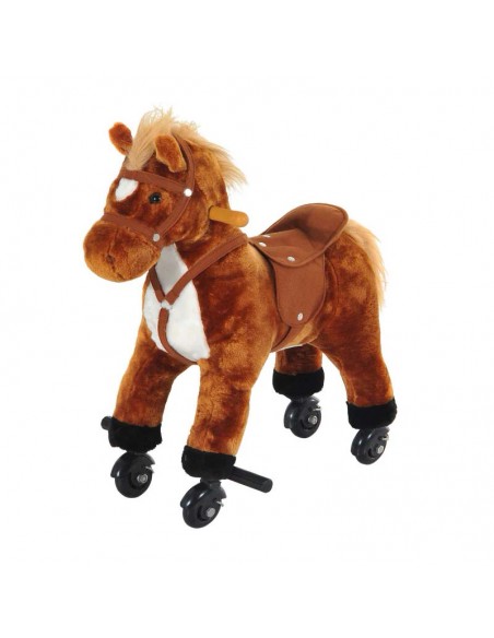 Homcom Rocking Horse Plush with Sound Brown - pic 5912 | FastDaddyshop