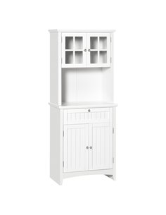 HOMCOM Kitchen Buffet and Hutch Wooden Storage Cupboard, White 835-343