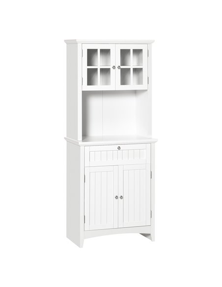 HOMCOM Kitchen Buffet and Hutch Wooden Storage Cupboard, White 835-343 - pic 59128 | FastDaddyshop