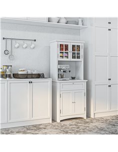 HOMCOM Kitchen Buffet and Hutch Wooden Storage Cupboard, White 835-343 2