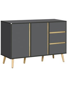 HOMCOM Sideboard, Modern Kitchen Cupboard, Dark Grey 839-675V00CG