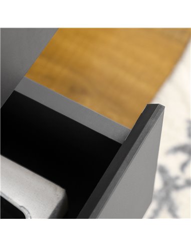 HOMCOM Sideboard, Modern Kitchen Cupboard with Double Doors and 3 Drawers, Adjustable Shelves for Living Dining Room, Dark Grey 