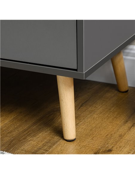 HOMCOM Sideboard, Modern Kitchen Cupboard with Double Doors and 3 Drawers, Adjustable Shelves for Living Dining Room, Dark Grey  - pic 59145 | FastDaddyshop