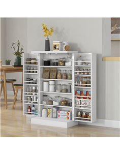 HOMCOM Freestanding Multi-Storage Kitchen Cupboard, White 83A-096V80WT 2