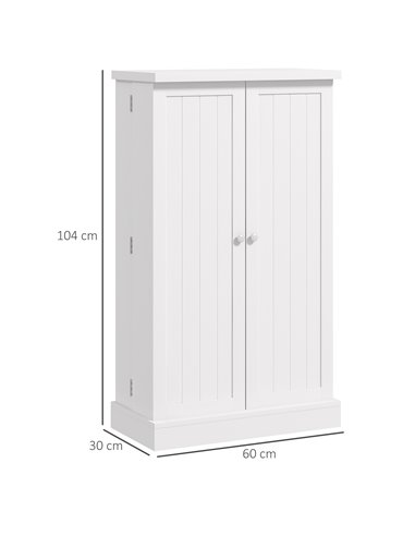 HOMCOM Freestanding Multi-Storage Kitchen Cupboard with Adjustable Shelves White 83A-096V80WT