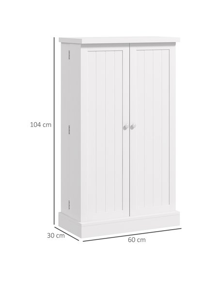 HOMCOM Freestanding Multi-Storage Kitchen Cupboard with Adjustable Shelves White 83A-096V80WT - pic 59148 | FastDaddyshop