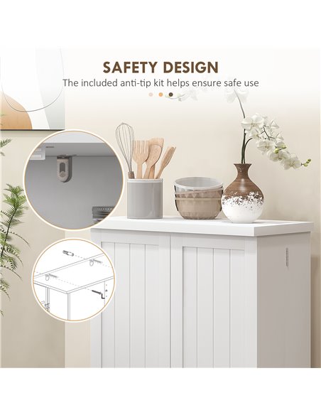 HOMCOM Freestanding Multi-Storage Kitchen Cupboard with Adjustable Shelves White 83A-096V80WT - pic 59151 | FastDaddyshop