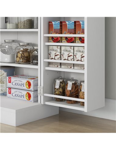 HOMCOM Freestanding Multi-Storage Kitchen Cupboard with Adjustable Shelves White 83A-096V80WT