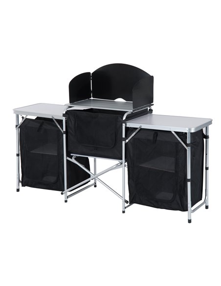 Outsunny Portable Folding Camping Kitchen Table, Black A20-008 - pic 59173 | FastDaddyshop