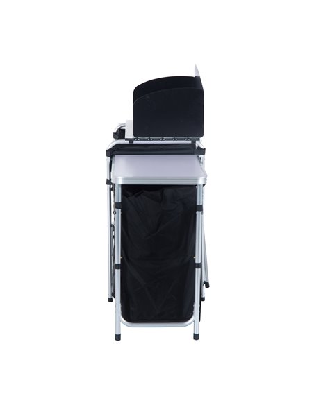Outsunny Portable Folding Camping Kitchen Table with Windscreen, Storage Cupboards, Aluminium Frame for BBQs, Parties, Picnics A - pic 59180 | FastDaddyshop