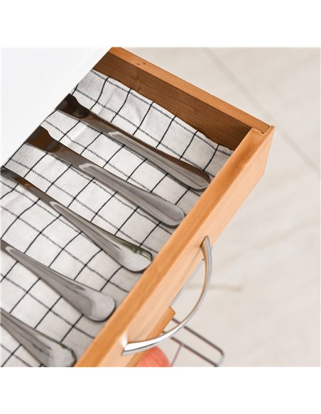 HOMCOM Rolling Kitchen Cart, Utility Storage Cart with 4 Basket Drawers & Side Racks, Wheels for Dining Room, Brown 801-121V01ND - pic 59216 | FastDaddyshop
