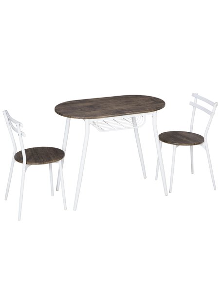 HOMCOM 3-Piece Dining Table and Chairs Set, Natural 835-633BN - pic 59236 | FastDaddyshop