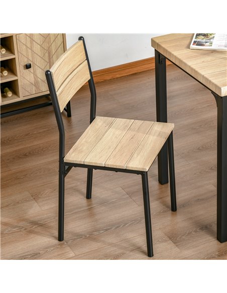 HOMCOM 3 Pieces Compact Dining Table 2 Chairs Set Wooden Metal Legs Bistro cafe Kitchen Breakfast Bar Home Furniture 835-090 - pic 59269 | FastDaddyshop