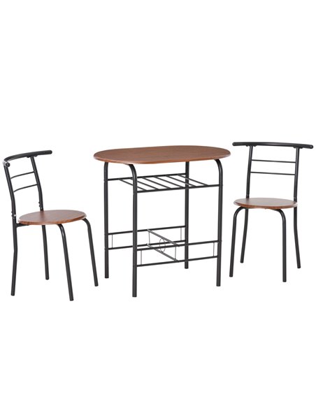 HOMCOM MDF 2 Person Dining Table Set, Natural Wood Colour 835-134 - pic 59272 | FastDaddyshop