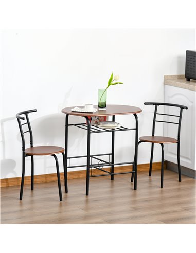 HOMCOM MDF 2 Person Dining Table Set 2-Seater Bar Stool and Table Set 835-134