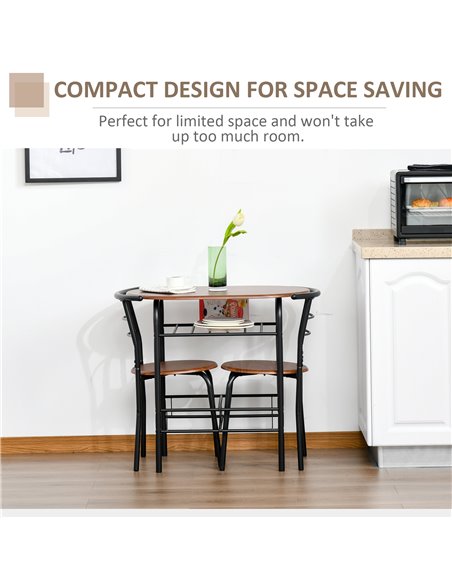 HOMCOM MDF 2 Person Dining Table Set 2-Seater Bar Stool and Table Set 835-134 - pic 59276 | FastDaddyshop