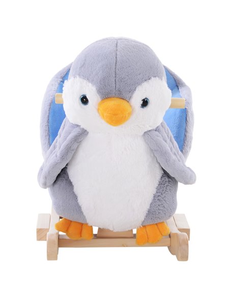 HOMCOM Rocking Animal Horse Penguin Colourful Plush Musical Button 32 Songs Wide Seat Handlebar Multicoloured - pic 5928 | FastDaddyshop