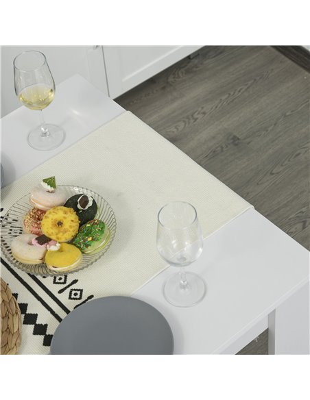 HOMCOM Kitchen Dining Table and 2 Benches Set, Table and Chairs Set for Limited Space, White 835-257 - pic 59288 | FastDaddyshop