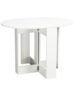 HOMCOM Folding Drop Leaf Dining Table Foldable Bar Table, White 835-319