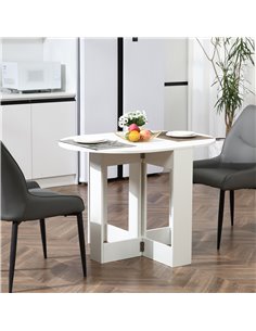 HOMCOM Folding Drop Leaf Dining Table Foldable Bar Table, White 835-319 2