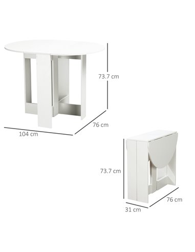 HOMCOM Folding Drop Leaf Dining Table Foldable Bar Table for Small Kitchen,Dining Room 835-319