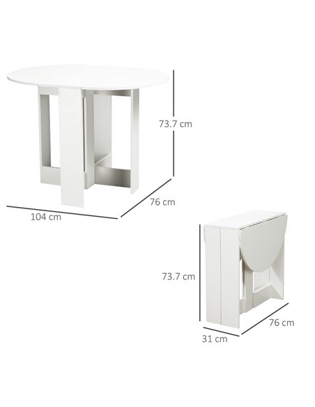 HOMCOM Folding Drop Leaf Dining Table Foldable Bar Table for Small Kitchen,Dining Room 835-319 - pic 59292 | FastDaddyshop