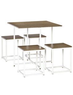 HOMCOM Modern 5-Piece Dining Table Set, Walnut 835-551