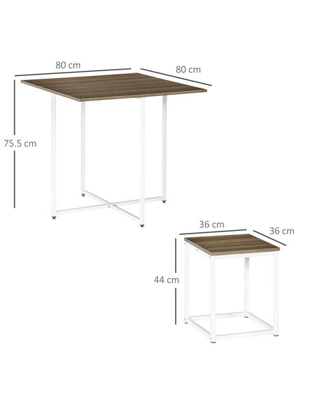 HOMCOM Modern 5-Piece Dining Table Set Metal Frame Square Kitchen Table with 4 Chairs for Dining Room, Walnut 835-551 - pic 59364 | FastDaddyshop
