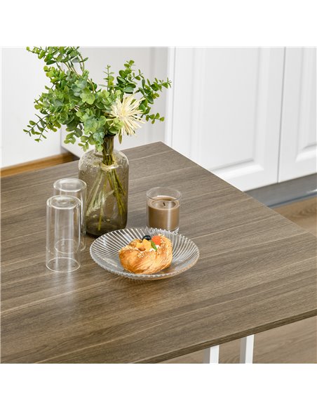 HOMCOM Modern 5-Piece Dining Table Set Metal Frame Square Kitchen Table with 4 Chairs for Dining Room, Walnut 835-551 - pic 59368 | FastDaddyshop