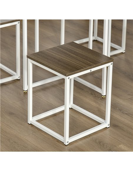 HOMCOM Modern 5-Piece Dining Table Set Metal Frame Square Kitchen Table with 4 Chairs for Dining Room, Walnut 835-551 - pic 59370 | FastDaddyshop