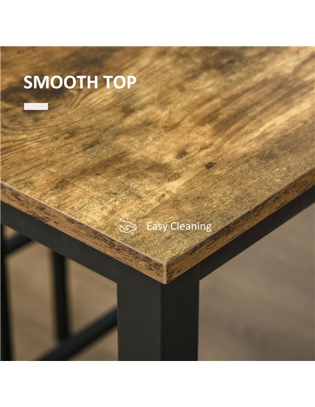 HOMCOM Industrial Bar Table Set, Breakfast Table with 2 Stools, 3-Piece Counter Height Dining Table & Chairs for Kitchen, Living - pic 59375 | FastDaddyshop