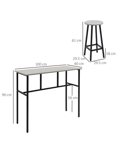 HOMCOM 6-Piece Bar Table Set, 2 Breakfast Tables with 4 Stools, Counter Height Dining Tables & Chairs for Kitchen, Living Room,  - pic 59391 | FastDaddyshop