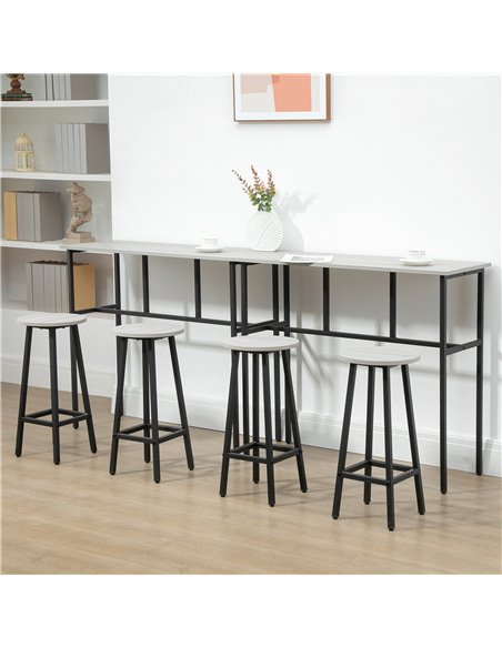 HOMCOM 6-Piece Bar Table Set, 2 Breakfast Tables with 4 Stools, Counter Height Dining Tables & Chairs for Kitchen, Living Room,  - pic 59392 | FastDaddyshop