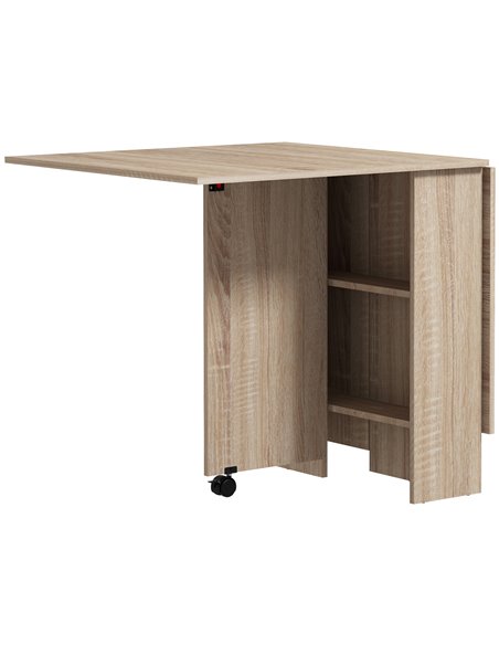 HOMCOM Folding Dining Table, Drop Leaf Table, Natural Wood Finish 835-058V01ND - pic 59398 | FastDaddyshop