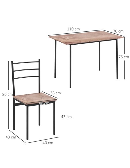 HOMCOM 5 Piece Dining Table and Chairs Set 4, Dining Room Sets, Steel Frame Space Saving Table and 4 Chairs for Compact Kitchens - pic 59409 | FastDaddyshop