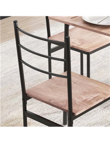 HOMCOM 5 Piece Dining Table and Chairs Set 4, Dining Room Sets, Steel Frame Space Saving Table and 4 Chairs for Compact Kitchens