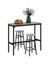 HOMCOM 3 Piece Bar Table Set with 2 Stools, Grey 83A-048V80GY
