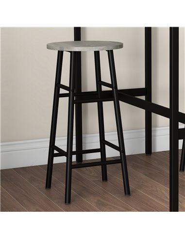 HOMCOM 3 Piece Bar Table Set with 2 Stools, Industrial Bar Table and Stool Set, Dining Table and Chair Set for Small Space, Grey