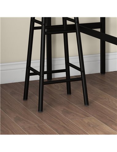 HOMCOM 3 Piece Bar Table Set with 2 Stools, Industrial Bar Table and Stool Set, Dining Table and Chair Set for Small Space, Grey
