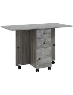 HOMCOM Foldable Dining Table, Drop Leaf Table, Mixed Grey 835-679MX
