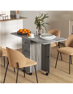 HOMCOM Foldable Dining Table, Drop Leaf Table, Mixed Grey 835-679MX 2