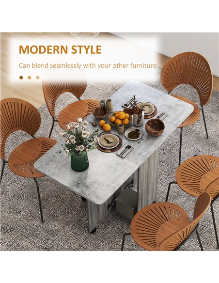 HOMCOM Foldable Dining Table, Drop Leaf Table with Drawers and Storage Cabinet 835-679MX - pic 59482 | FastDaddyshop
