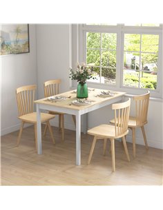 HOMCOM 120 x 75cm Space Saving Kitchen Dining Table, Natural 83A-103V00ND 2