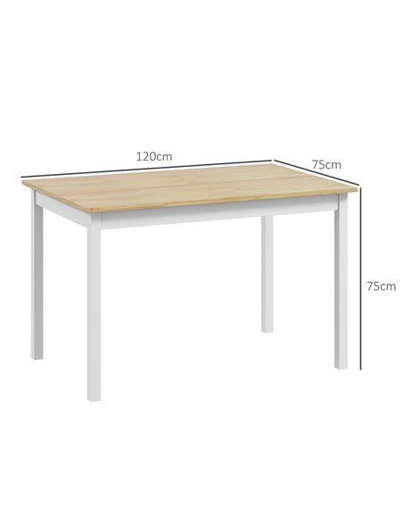 HOMCOM 120 x 75cm Dining Table, Farmhouse Dining Room Table with Pine Wood Frame, Space Saving Kitchen Table, Natural 83A-103V00 - pic 59499 | FastDaddyshop